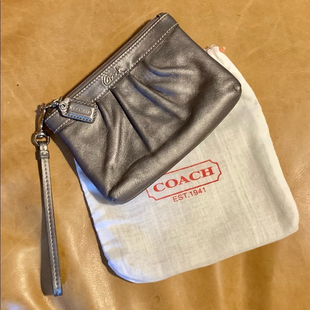 Coach Bronze Metallic Wristlet